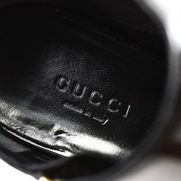 GUCCI: Black, Patent Leather Mary Jane Strappy Sandals Heels Size: 8.5 - Picture 10 of 11